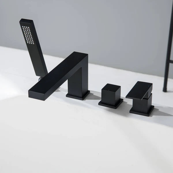 Casa Fixtures - Tub Faucets - Quadra Deck Mounted Roman Bathtub Faucet with Hand Shower (CTF-3102)