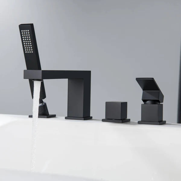 Casa Fixtures - Tub Faucets - Quadra Deck Mounted Roman Bathtub Faucet with Hand Shower (CTF-3102)