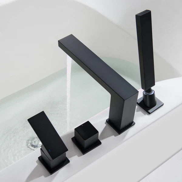 Casa Fixtures - Tub Faucets - Quadra Deck Mounted Roman Bathtub Faucet with Hand Shower (CTF-3102)