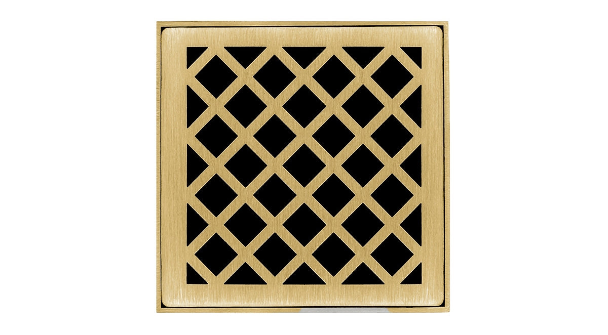 Infinity Drain - 4" x 4" Square Center Drain - XD 4 Criss Cross Series Drain (Complete Kit)