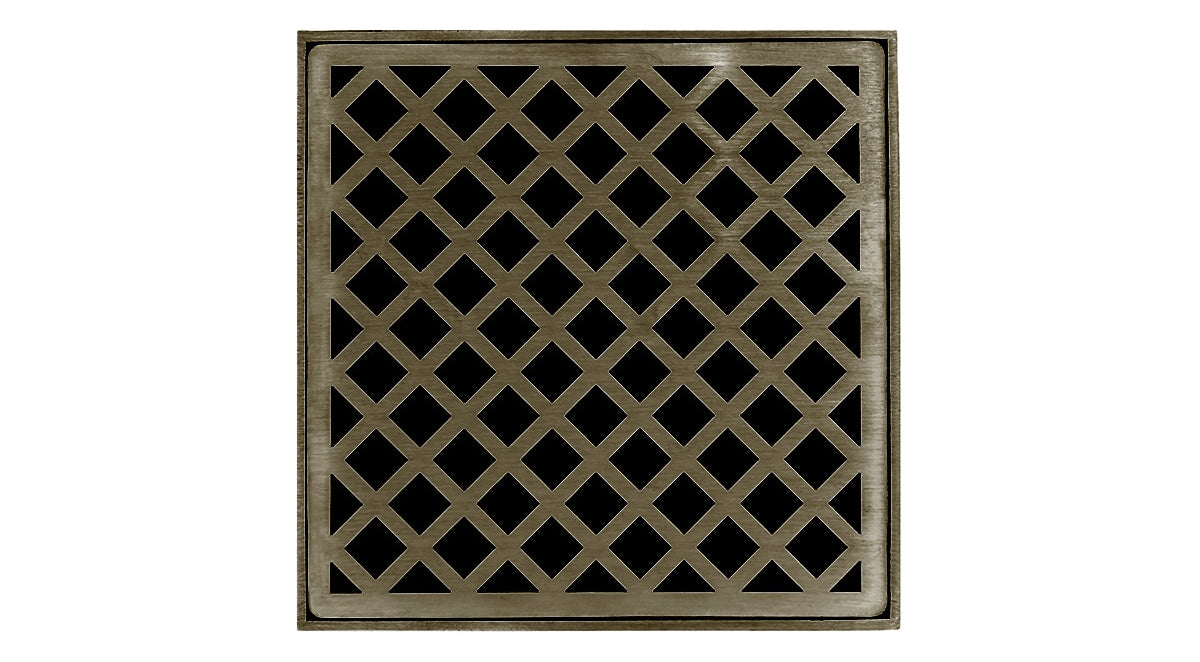 Infinity Drain - 5" x 5" Square Center Drain - XD 5 Criss Cross Series Drain (Complete Kit)