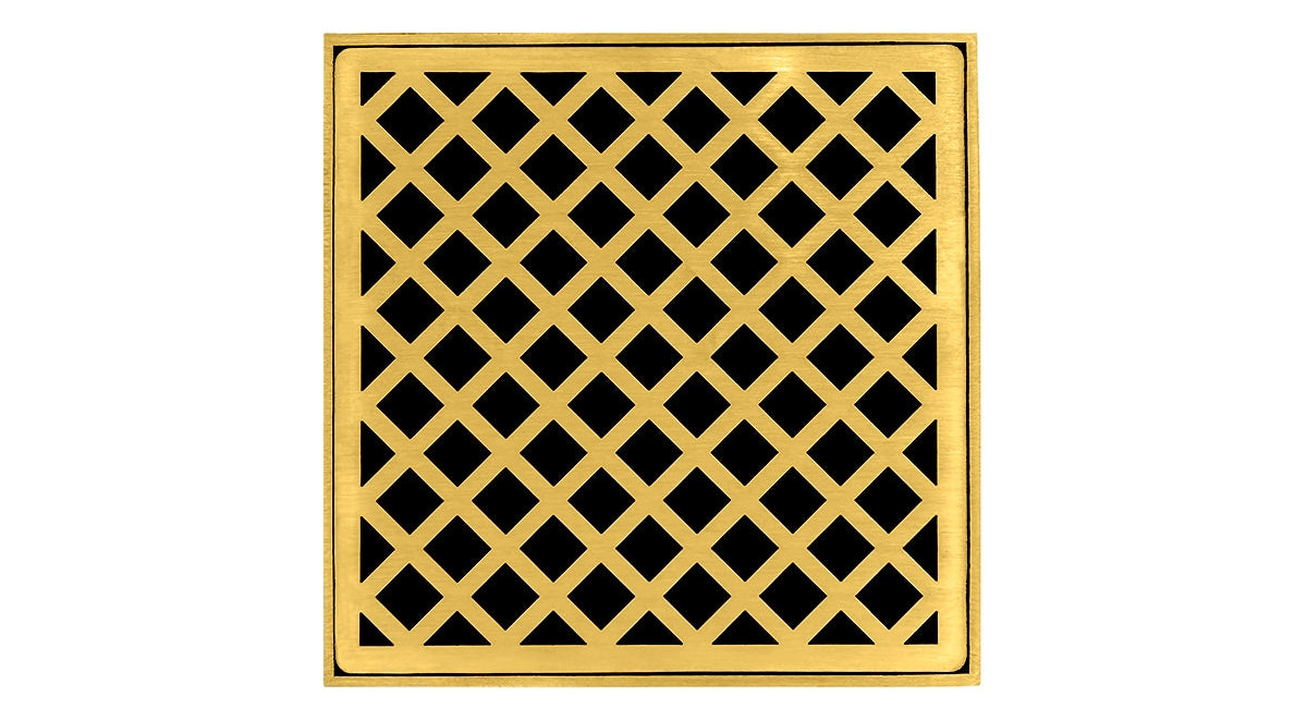 Infinity Drain - 5" x 5" Square Center Drain - XD 5 High Flow Criss Cross Series Drain (Complete Kit)