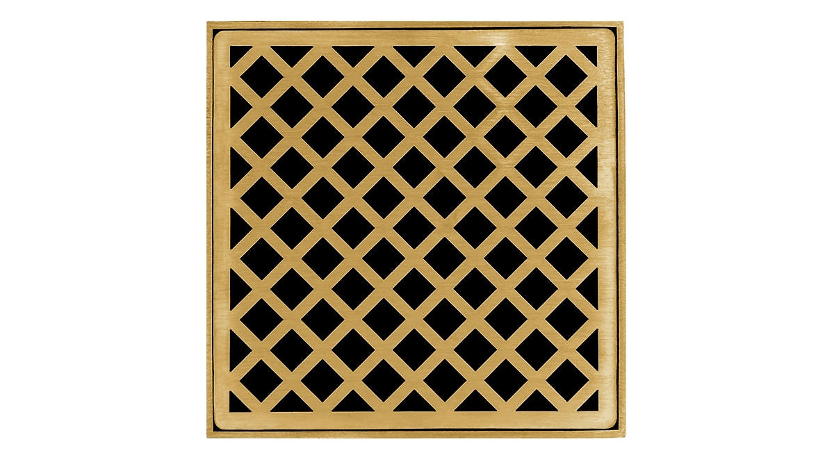 Infinity Drain - 5" x 5" Square Center Drain - XD 5 Criss Cross Series Drain (Complete Kit)