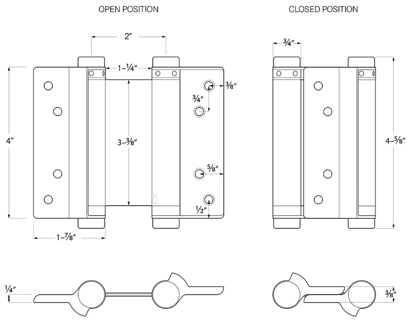 Deltana - Steel Hinges - Double Action Saloon Spring Hinge (Each)