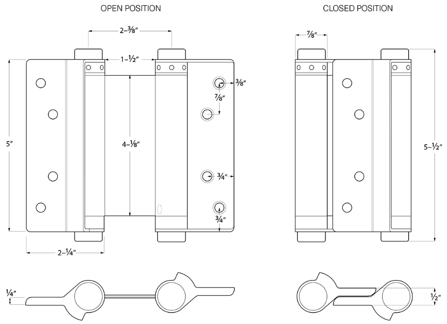 Deltana - Steel Hinges - Double Action Saloon Spring Hinge (Each)