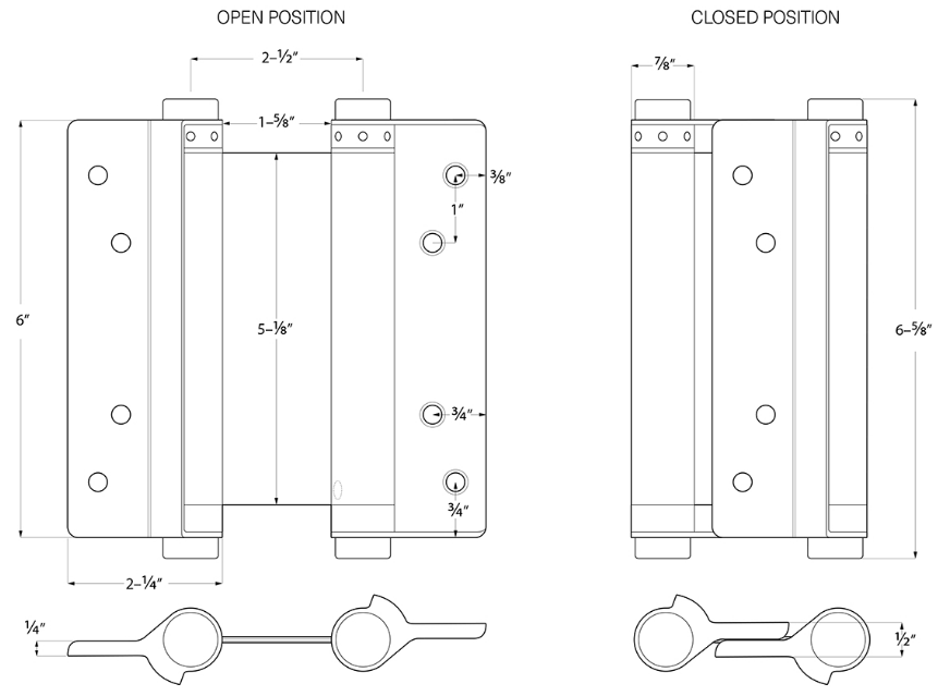Deltana - Steel Hinges - Double Action Saloon Spring Hinge (Each)