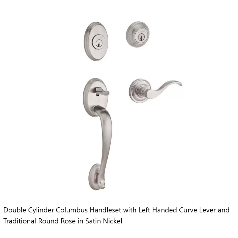 Baldwin - Reserve Collection - Sectional Handlesets - Columbus Tubular Entry Handleset with Interior Lever (Double Cylinder)