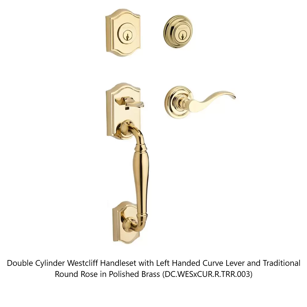 Baldwin - Reserve Collection - Sectional Handlesets - Westcliff Tubular Entry Handleset with Interior Lever (Double Cylinder)