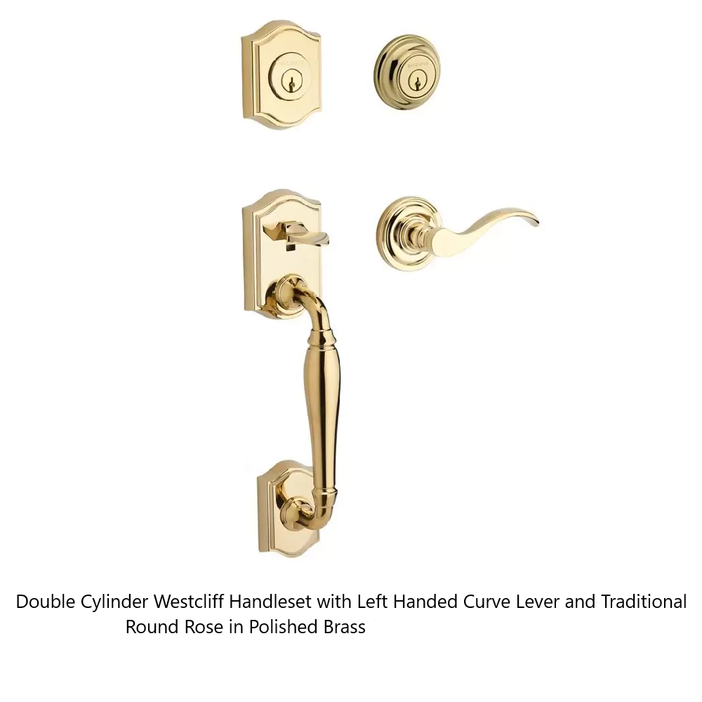 Baldwin - Reserve Collection - Sectional Handlesets - Westcliff Tubular Entry Handleset with Interior Lever (Double Cylinder)
