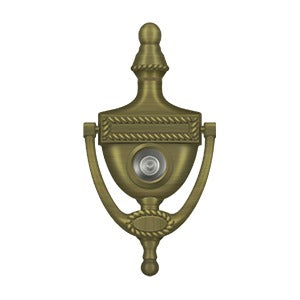 Deltana - Door Knockers - Victorian Rope Door Knocker w/ Viewer