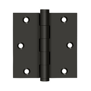 Deltana - Solid Brass Hinges - 3-1/2" x 3-1/2" Residential Door Hinge Square Corner (Pairs)