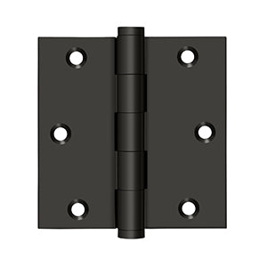 Deltana - Solid Brass Hinges - 3-1/2" x 3-1/2" Door Hinge Square Corner (Pairs)