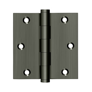 Deltana - Solid Brass Hinges - 3-1/2" x 3-1/2" Residential Door Hinge Square Corner (Pairs)