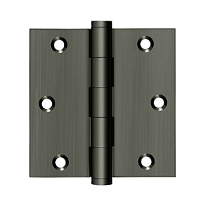 Deltana - Solid Brass Hinges - 3-1/2" x 3-1/2" Door Hinge Square Corner (Pairs)