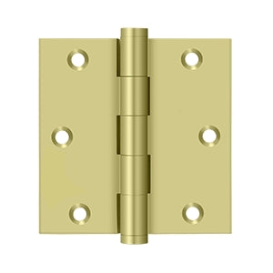 Deltana - Solid Brass Hinges - 3-1/2" x 3-1/2" Residential Door Hinge Square Corner (Pairs)
