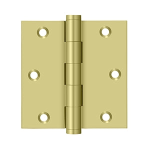 Deltana - Solid Brass Hinges - 3-1/2" x 3-1/2" Door Hinge Square Corner (Pairs)