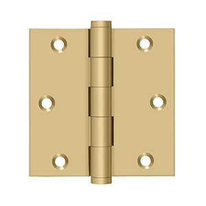 Deltana - Solid Brass Hinges - 3-1/2" x 3-1/2" Door Hinge Square Corner (Pairs)