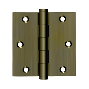 Deltana - Solid Brass Hinges - 3-1/2" x 3-1/2" Door Hinge Square Corner (Pairs)