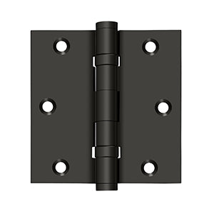Deltana - Solid Brass Hinges - 3-1/2" x 3-1/2" Ball Bearing Door Hinge Square Corner (Pairs)