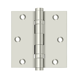 Deltana - Solid Brass Hinges - 3-1/2" x 3-1/2" Ball Bearing Door Hinge Square Corner (Pairs)