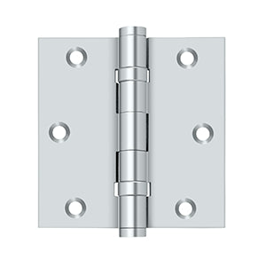 Deltana - Solid Brass Hinges - 3-1/2" x 3-1/2" Ball Bearing Door Hinge Square Corner (Pairs)