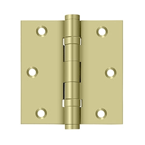 Deltana - Solid Brass Hinges - 3-1/2" x 3-1/2" Ball Bearing Door Hinge Square Corner (Pairs)