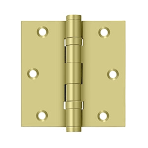 Deltana - Solid Brass Hinges - 3-1/2" x 3-1/2" Ball Bearing Door Hinge Square Corner (Pairs)