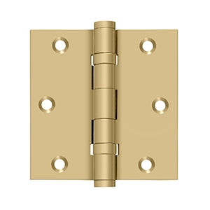 Deltana - Solid Brass Hinges - 3-1/2" x 3-1/2" Ball Bearing Door Hinge Square Corner (Pairs)