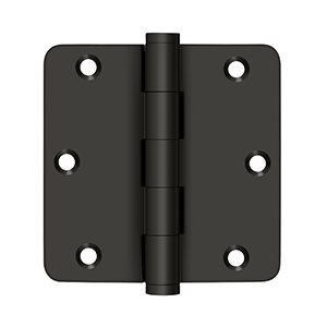 Deltana - Solid Brass Hinges - 3-1/2" x 3-1/2" Door Hinge 1/4" Radius Corner (Pairs)