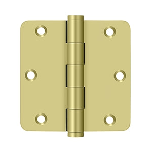 Deltana - Solid Brass Hinges - 3-1/2" x 3-1/2" Door Hinge 1/4" Radius Corner (Pairs)