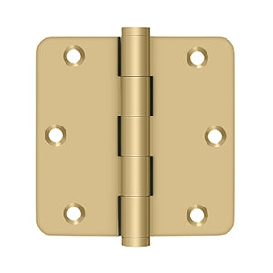 Deltana - Solid Brass Hinges - 3-1/2" x 3-1/2" Door Hinge 1/4" Radius Corner (Pairs)
