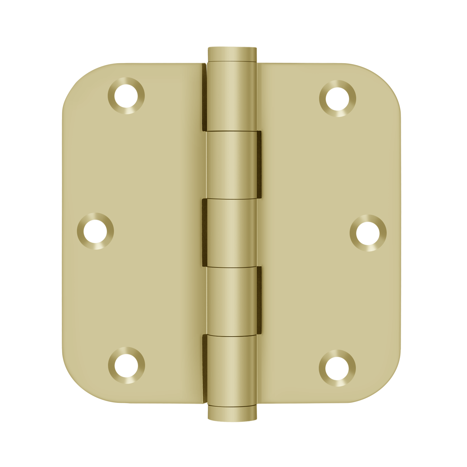 Deltana - Solid Brass Hinges - 3-1/2" x 3-1/2" Residential Door Hinge 5/8" Radius Corner (Pairs)