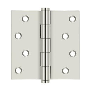 Deltana - Solid Brass Hinges - 4" x 4" Zig Zag Residential Door Hinge Square Corner (Pairs)