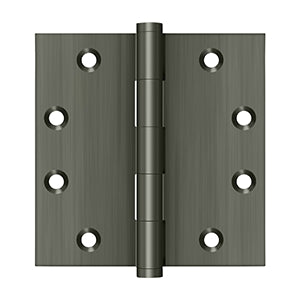 Deltana - Solid Brass Hinges - 4-1/2" x 4-1/2" Door Hinge Square Corner (Pairs)