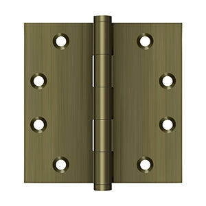 Deltana - Solid Brass Hinges - 4-1/2" x 4-1/2" Door Hinge Square Corner (Pairs)