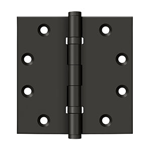 Deltana - Solid Brass Hinges - 4-1/2" x 4-1/2" Ball Bearing Door Hinge Square Corner (Pairs)