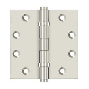 Deltana - Solid Brass Hinges - 4-1/2" x 4-1/2" Ball Bearing Door Hinge Square Corner (Pairs)
