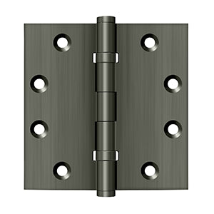 Deltana - Solid Brass Hinges - 4-1/2" x 4-1/2" Ball Bearing Door Hinge Square Corner (Pairs)