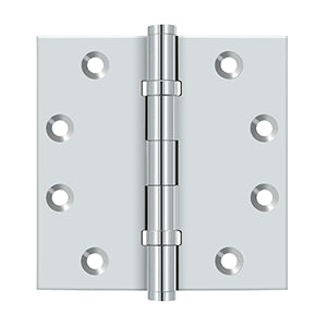 Deltana - Solid Brass Hinges - 4-1/2" x 4-1/2" Ball Bearing Door Hinge Square Corner (Pairs)