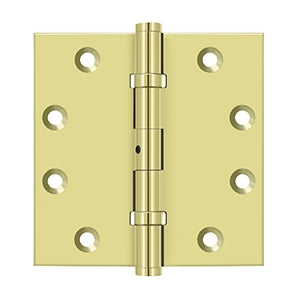 Deltana - Solid Brass Hinges - 4-1/2" x 4-1/2" NRP Ball Bearing Door Hinge Square Corner (Pairs)