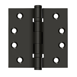 Deltana - Solid Brass Hinges - 4" x 4" Ball Bearing Door Hinge Square Corner (Pairs)