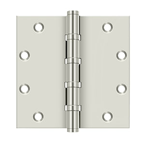 Deltana - Solid Brass Hinges - 5" x 5" Ball Bearing Door Hinge Square Corner (Pairs)