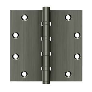 Deltana - Solid Brass Hinges - 5" x 5" Ball Bearing Door Hinge Square Corner (Pairs)