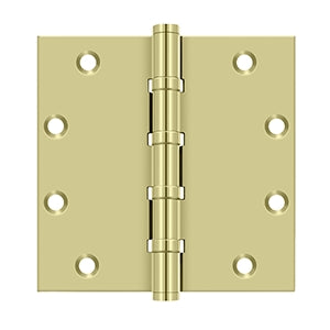 Deltana - Solid Brass Hinges - 5" x 5" Ball Bearing Door Hinge Square Corner (Pairs)