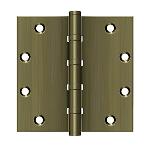 Deltana - Solid Brass Hinges - 5" x 5" Ball Bearing Door Hinge Square Corner (Pairs)