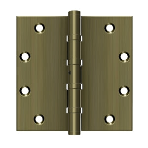 Deltana - Solid Brass Hinges - 5" x 5" NRP Ball Bearing Door Hinge Square Corner (Pairs)