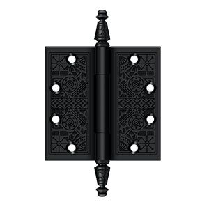 Deltana - Solid Brass Hinges - 4-1/2" x 4-1/2" Ornate Door Hinge Square Corner (Pairs)