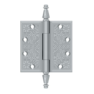 Deltana - Solid Brass Hinges - 4-1/2" x 4-1/2" Ornate Door Hinge Square Corner (Pairs)