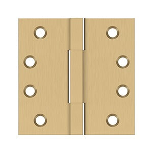 Deltana - Solid Brass Hinges - 4" x 4" Square Knuckle Barrel Door Hinge (Pairs)