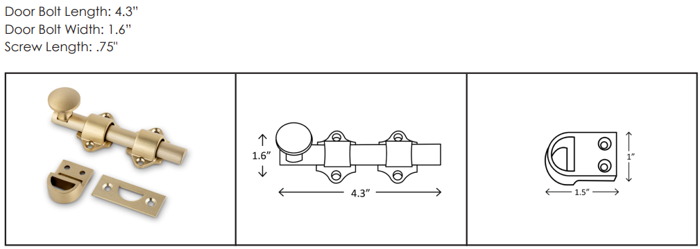 Mega Handles - Door Accessories - Dutch Door Bolt
